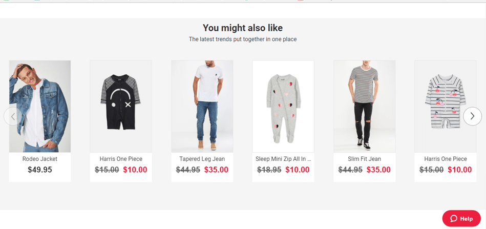 Product page suggestions
