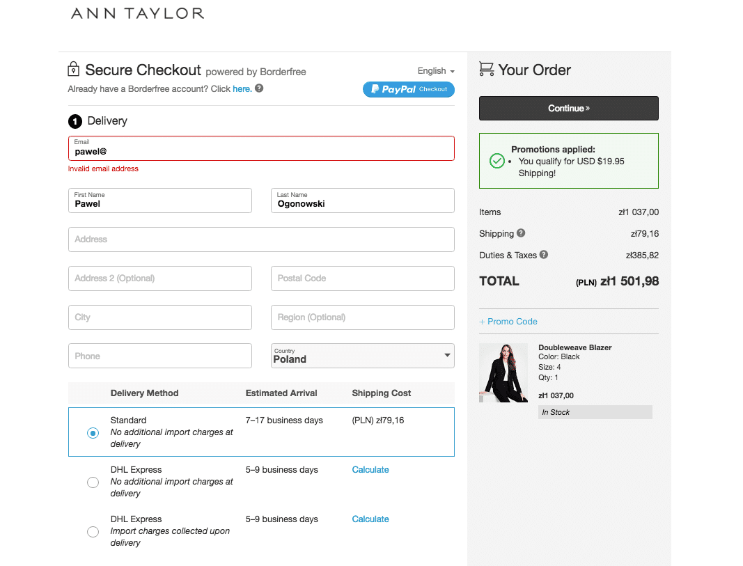 Form validation