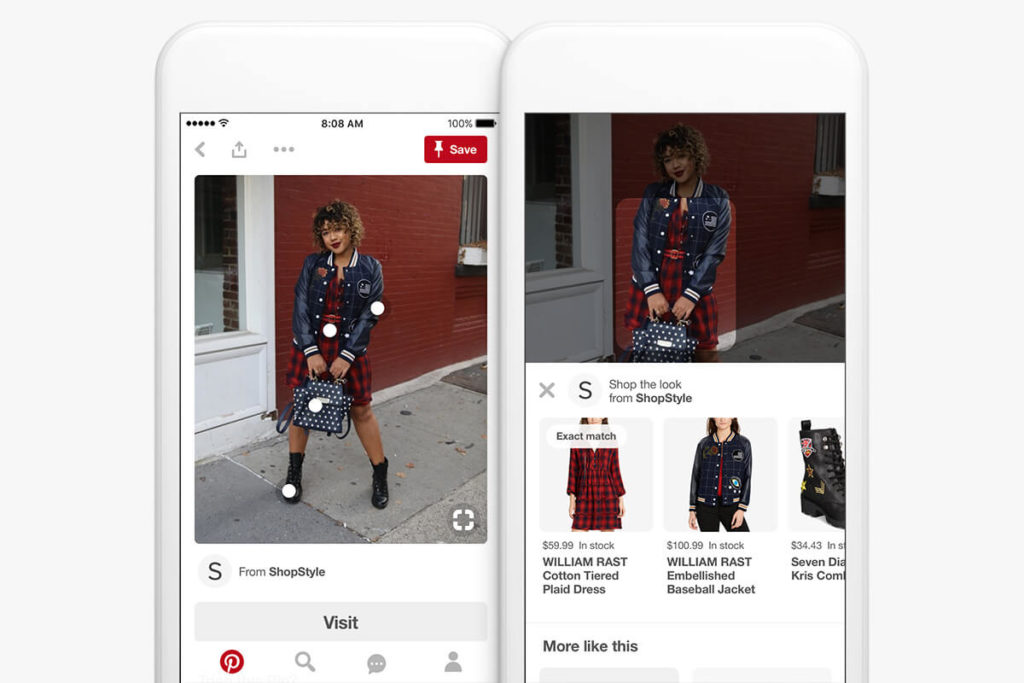 "Shop the look" option via Pinterest