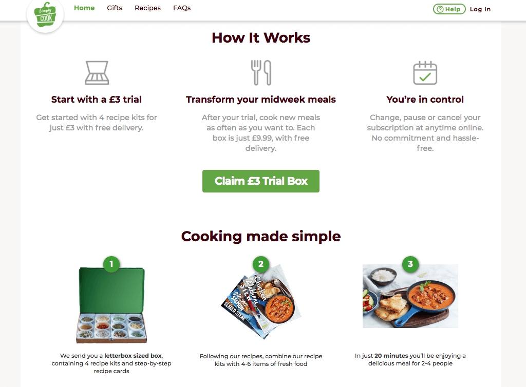 Easy-to-read ecommerce landing page 