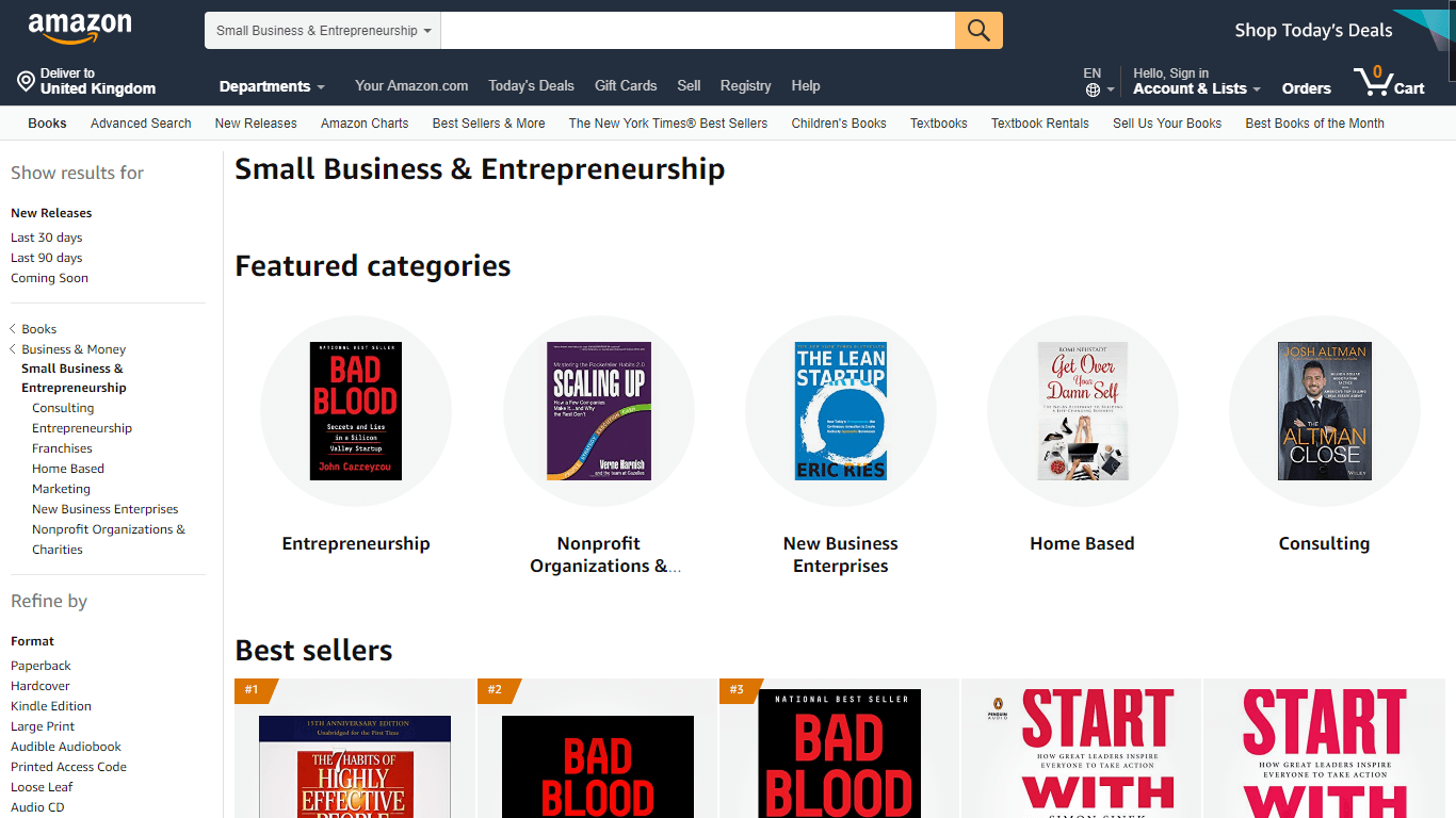 Amazon product page landing pages