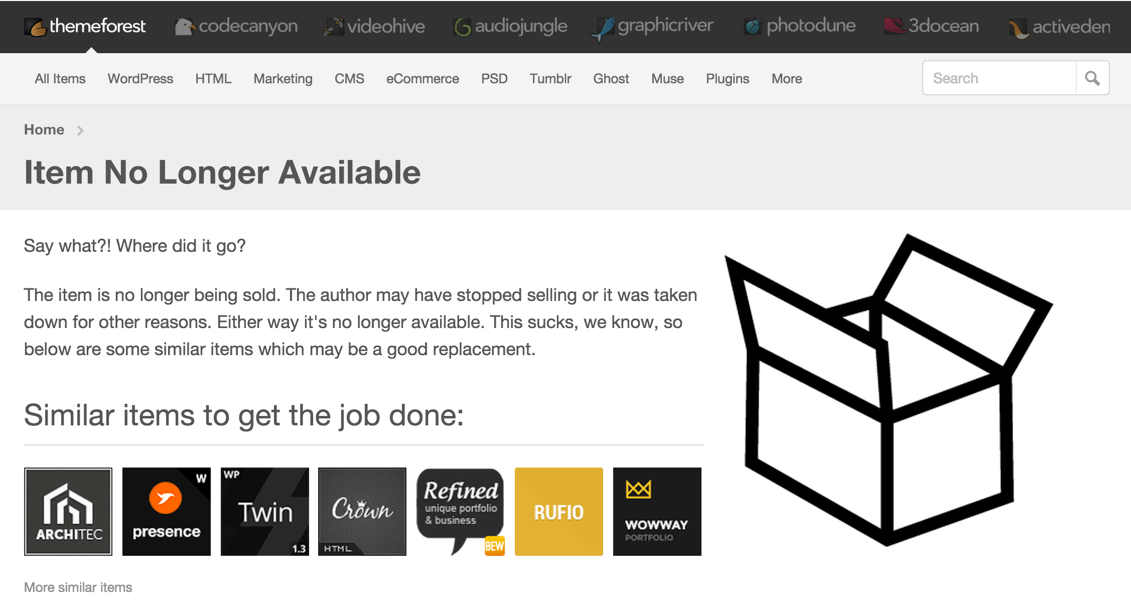 Envato ha un ottimo approccio ai prodotti fuori produzione