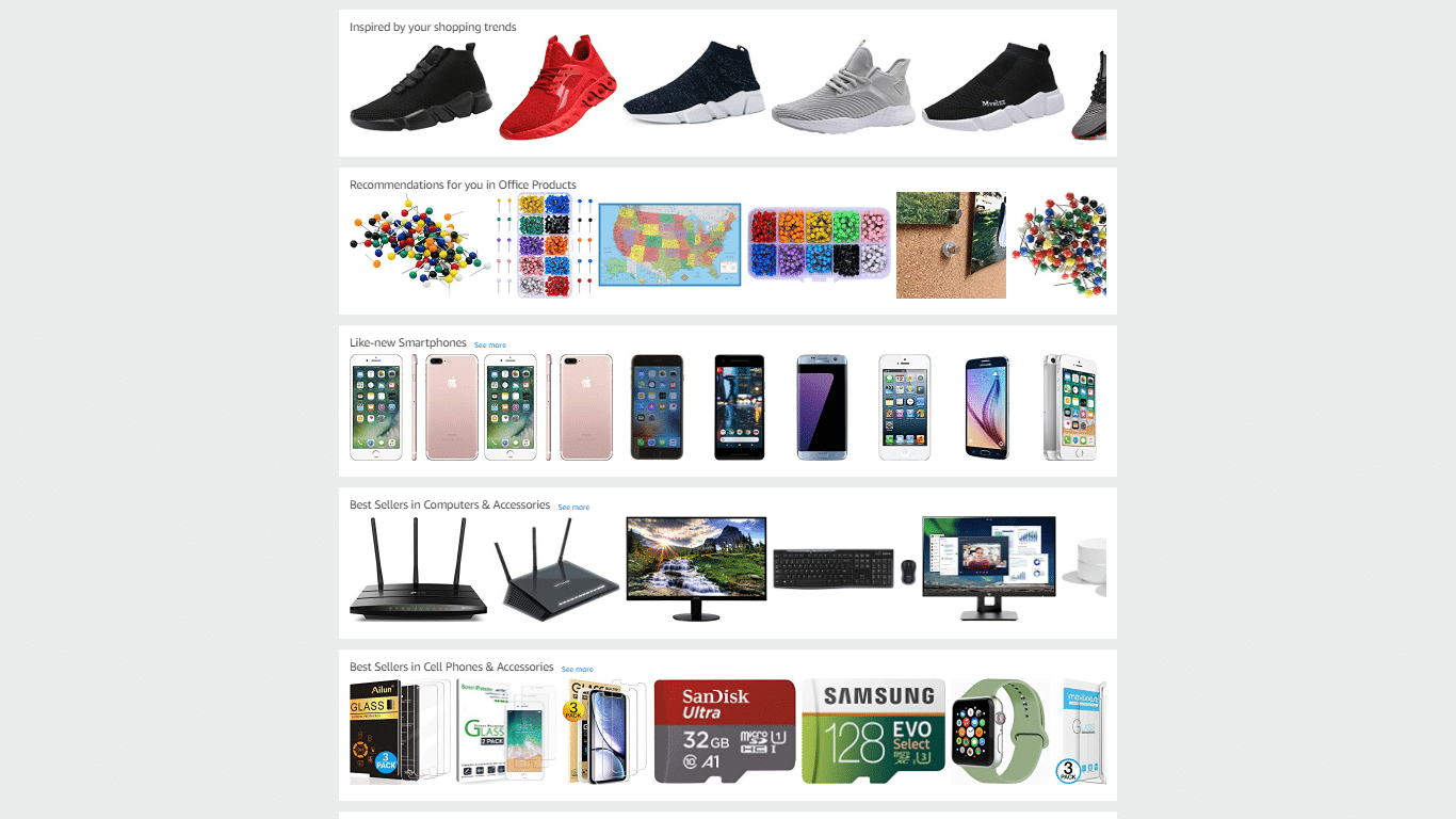 アマゾンはホームページをパーソナライズします-2