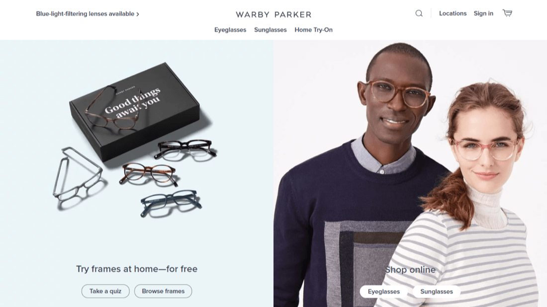 Warby Parker ve onların net USP gösterimi