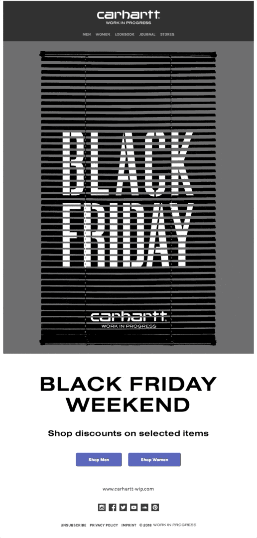 Carhartt ve Kara Cuma e-postaları