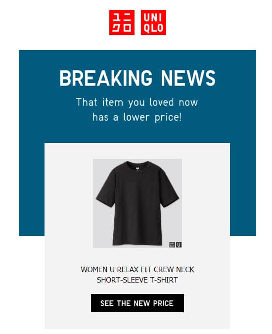 Uniqlo ve indirimli ürün e-postaları