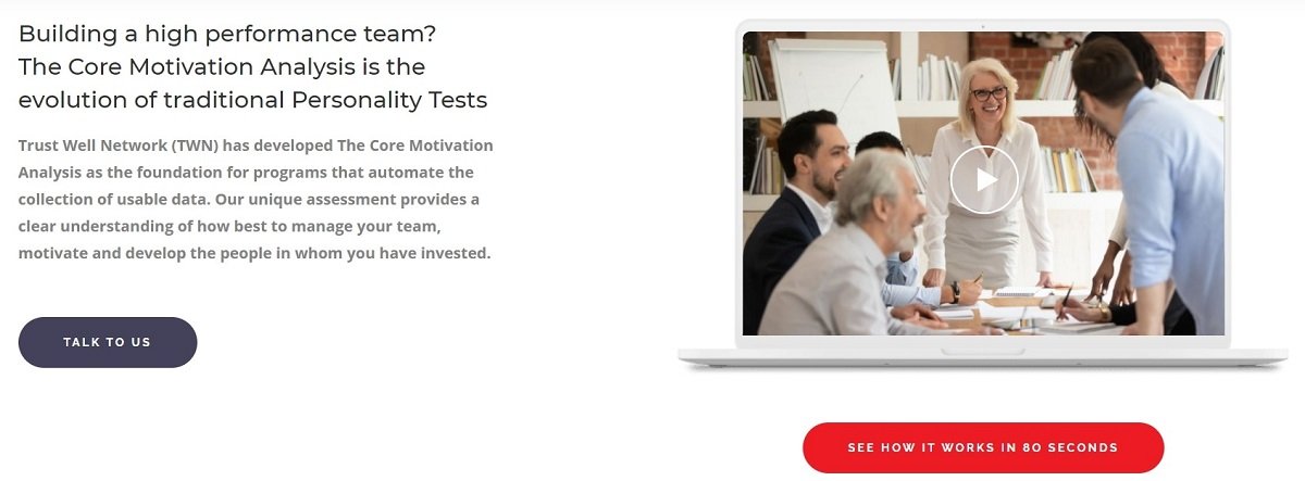 ビデオを使用したランディングページの例