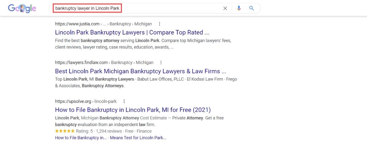 avocat de faillite à lincoln park résultats de recherche google