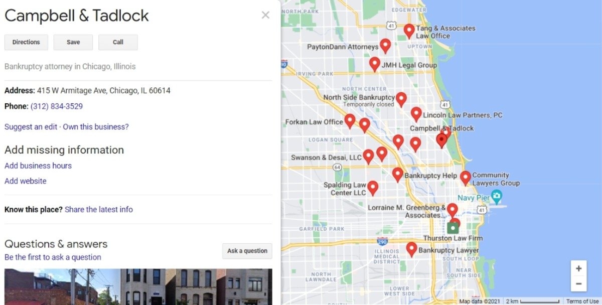 avocat de faillite google mon profil d'entreprise