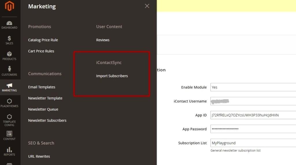 Integração Icontact Magento