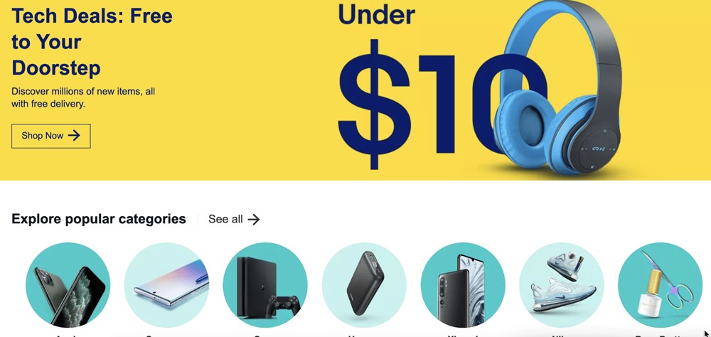 eBay menghadirkan spanduk yang membuat Anda tetap berada di situs web dan membeli lebih banyak