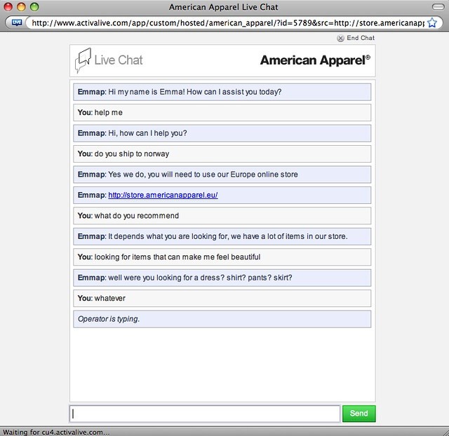 chat dal vivo