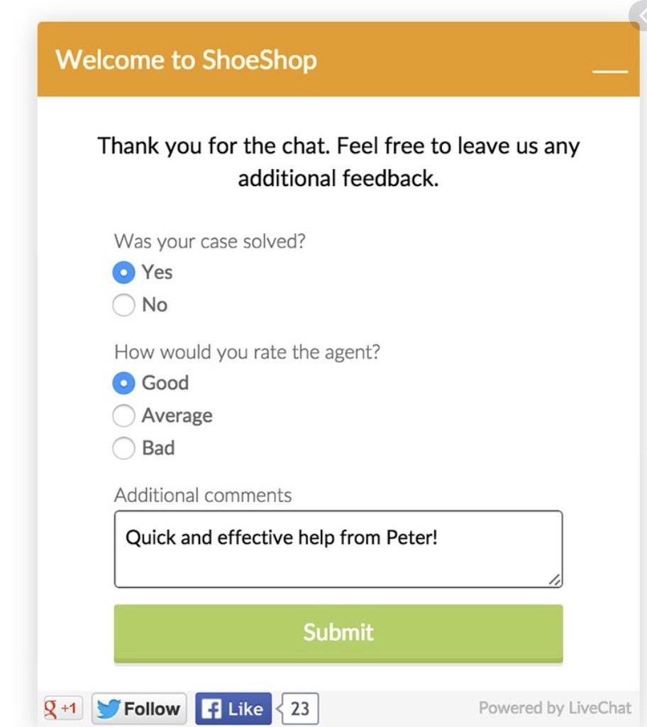 feedback del cliente
