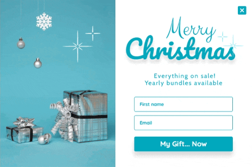 Animasyonlu Noel açılır penceresi