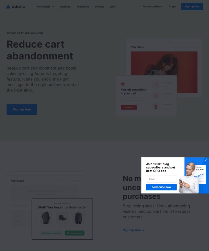 Fereastra pop-up slide-in
