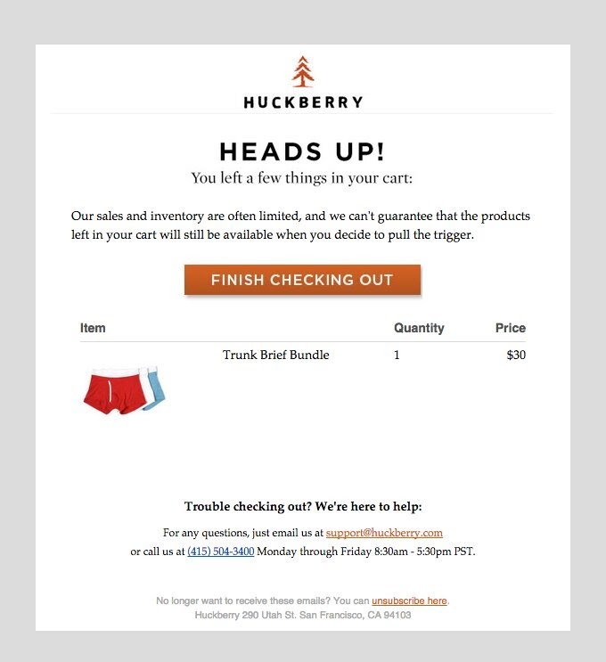 E-mail Huckberry