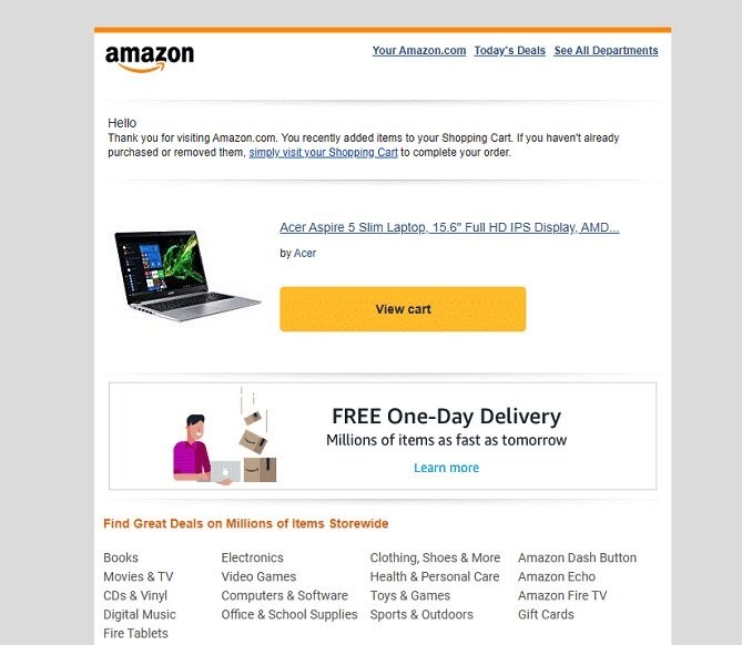 E-mail odzyskiwania Amazon
