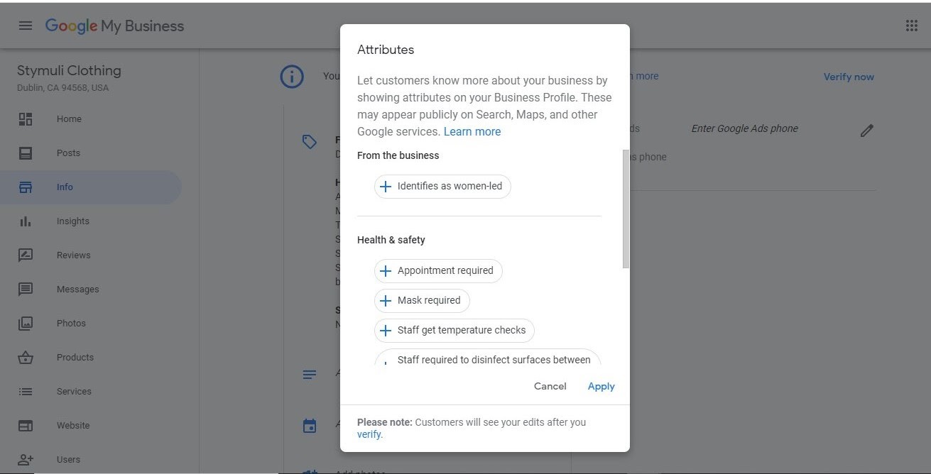 Оптимизировать страницу Google Мой бизнес