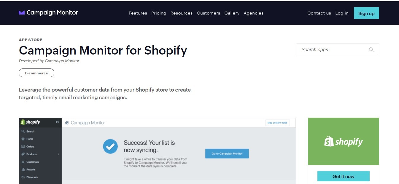 Монитор кампании Shopify