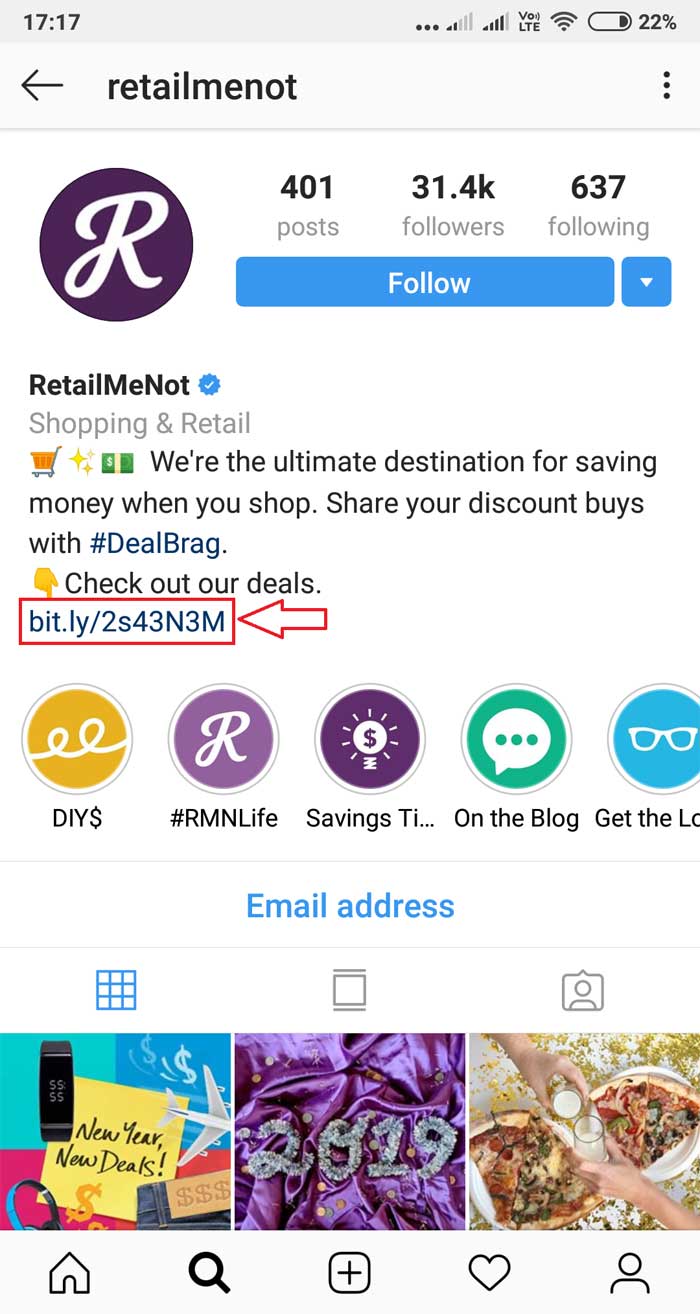 Profil Instagram Retailment