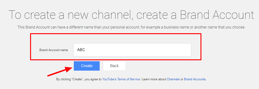 Introdu numele canalului tău YouTube