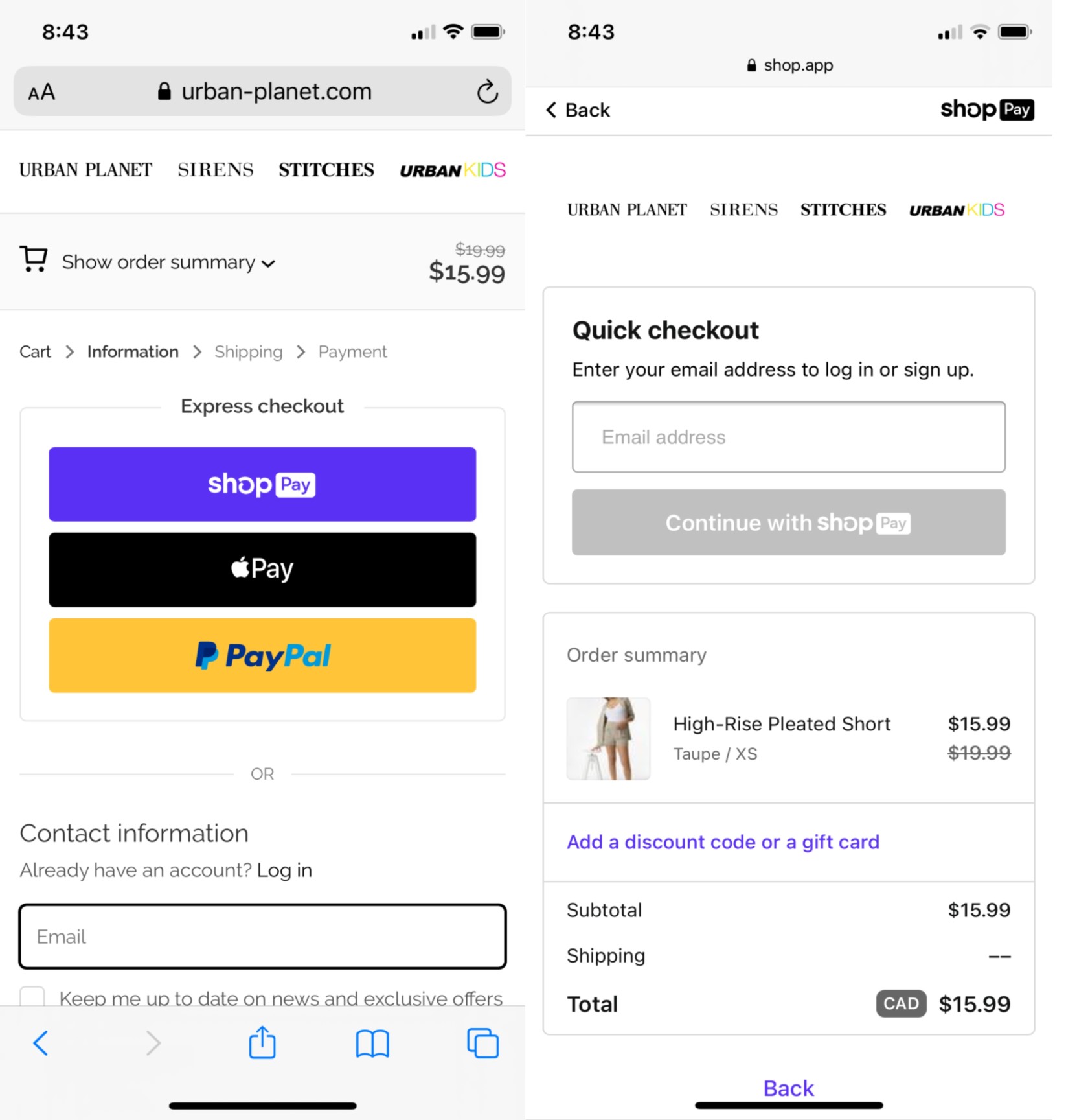 Ofereça o checkout com um clique