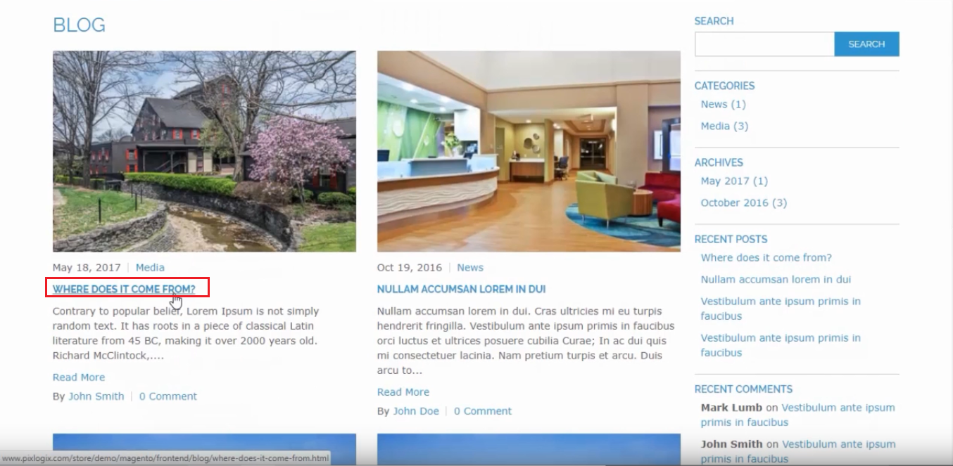 Publicar enlace - Magento Blog Extension