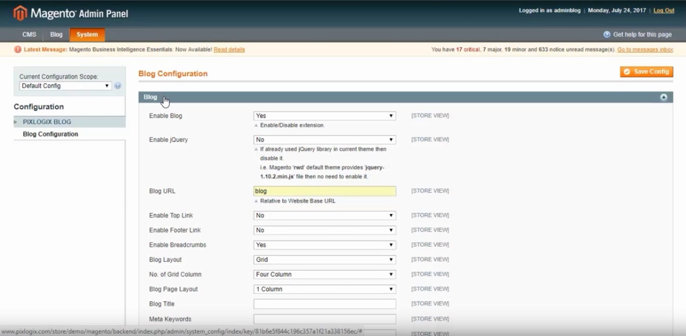 Customize Magento Blog Extension