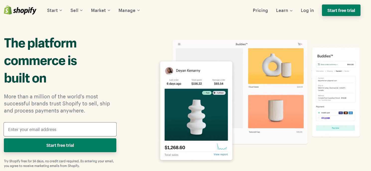 Shopify - Best eCommerce CMS Platform Website