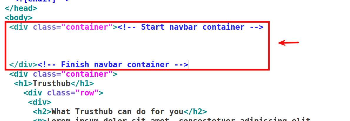 04 navbar container div