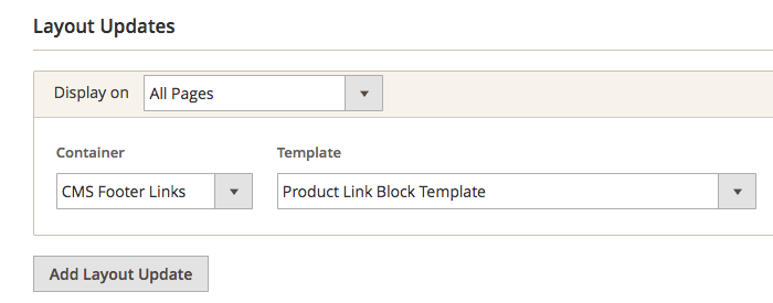 rodapé cms magento