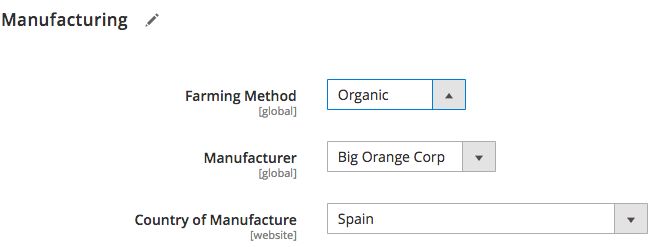 selecionando novos atributos magento