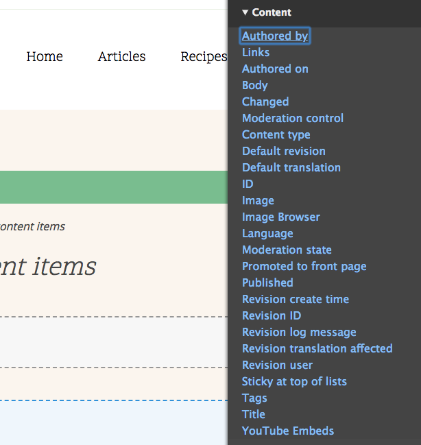 escolha blocos no Drupal 8.6