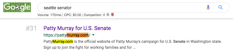 seattle senator căutare pe google
