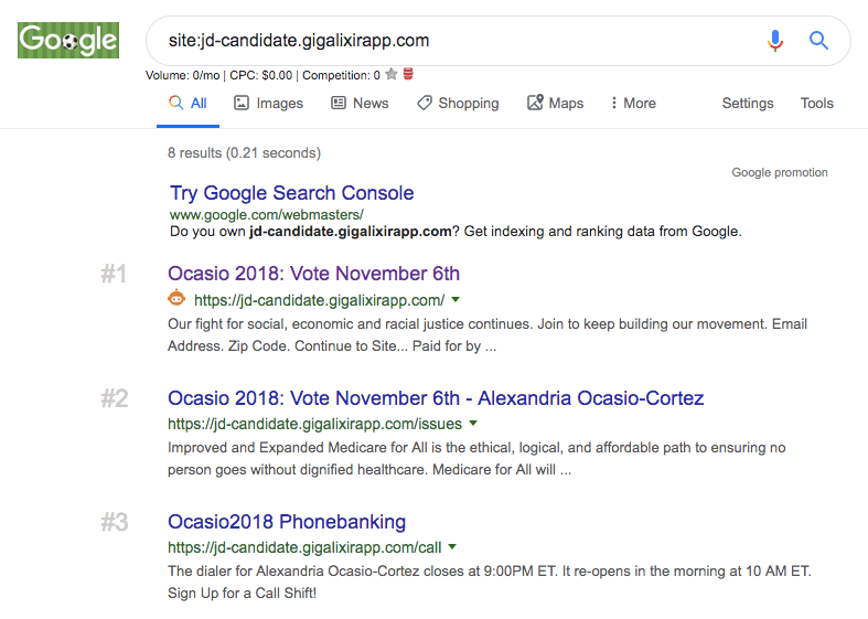 site de dezvoltare indexat ocasio