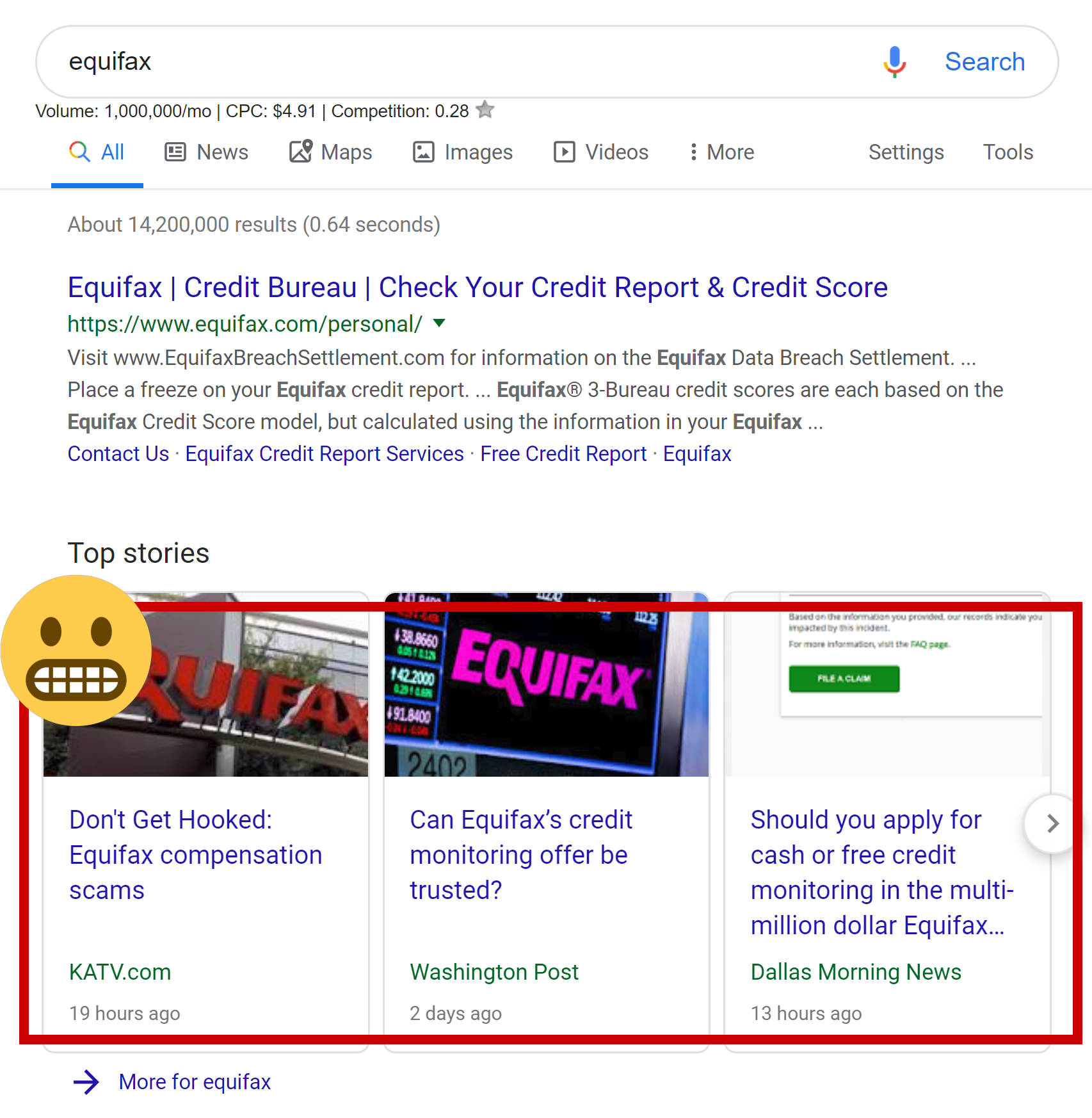 Equifax에 대한 나쁜 SEO 평판 관리