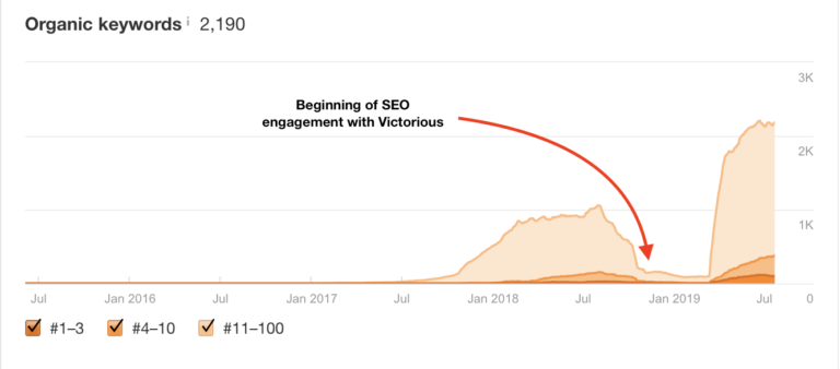 胜利的 SEO 活动结果