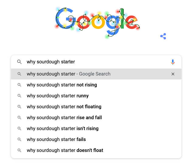 direcționarea intenției căutării seo: captură de ecran cu completarea automată Google pentru interogarea de ce