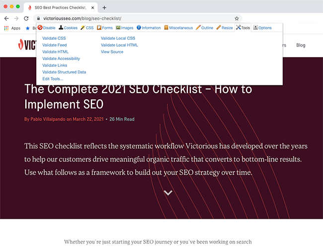 SEO dla programisty stron internetowych w Chrome