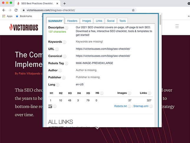 chrome seo extension seo meta za jednym kliknięciem