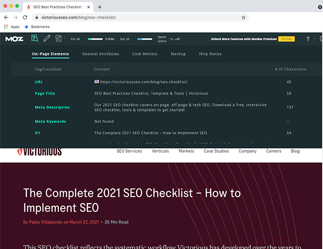 seo addons moz bar