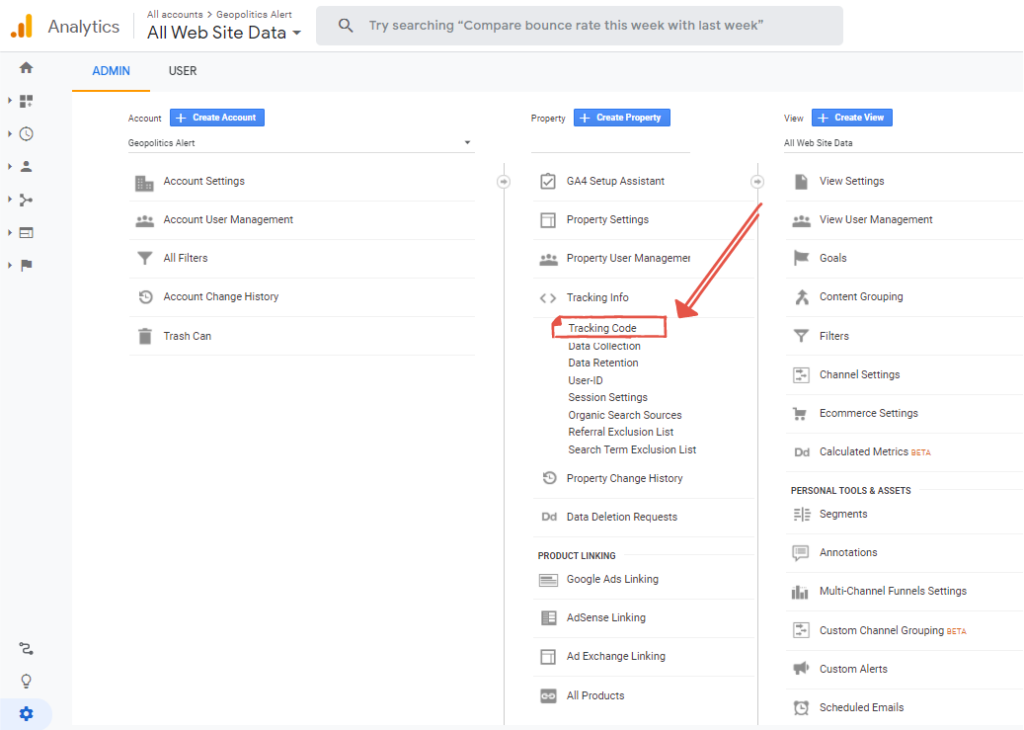 Код отслеживания Google Analytics