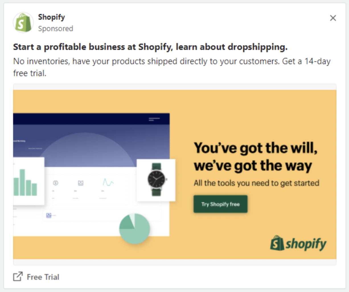 Przykład reklamy Quora