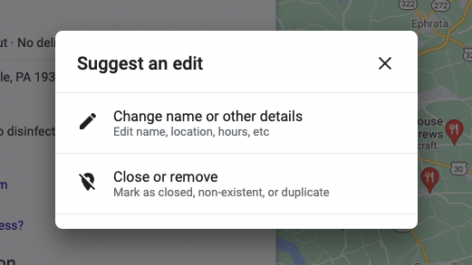 Suggest an edit to a business in Google