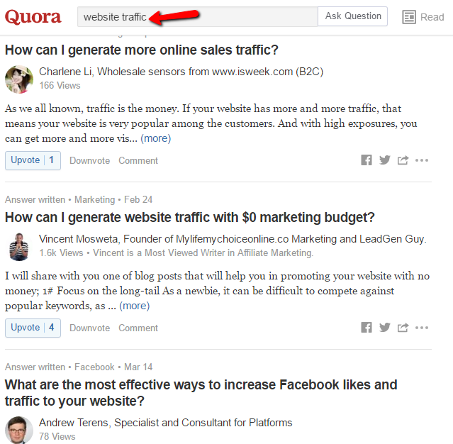 Quora 对网站流量的回答