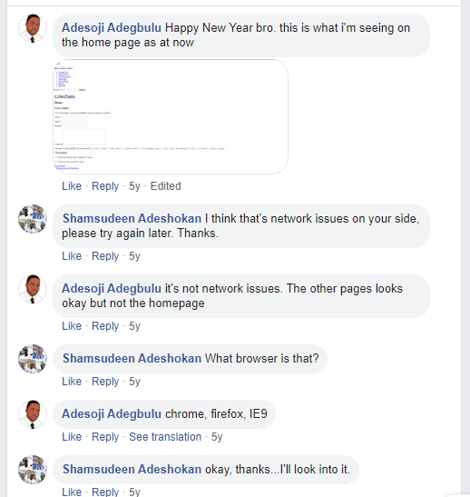 Adesoji Adegbolu facebook comment back in 2015
