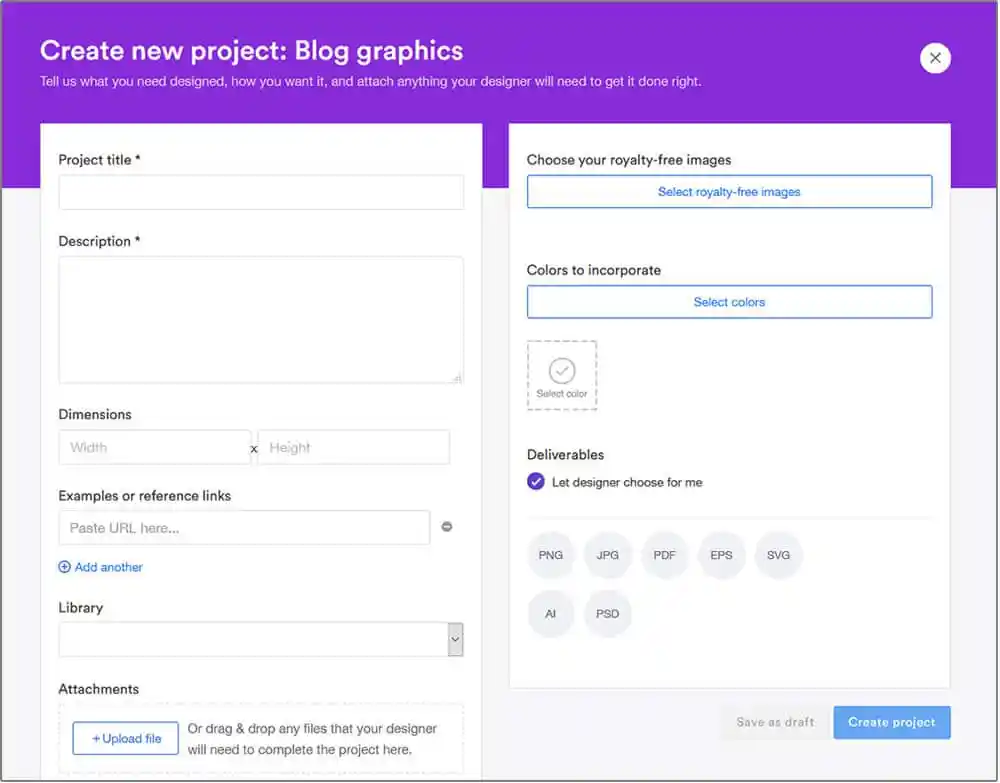 Formularz projektu Penji
