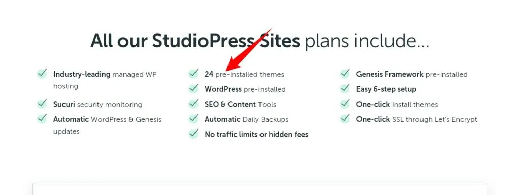 Studiopress sites features