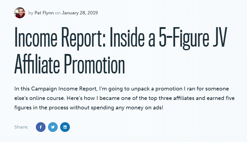 Pat Flynn เผยแพร่โพสต์