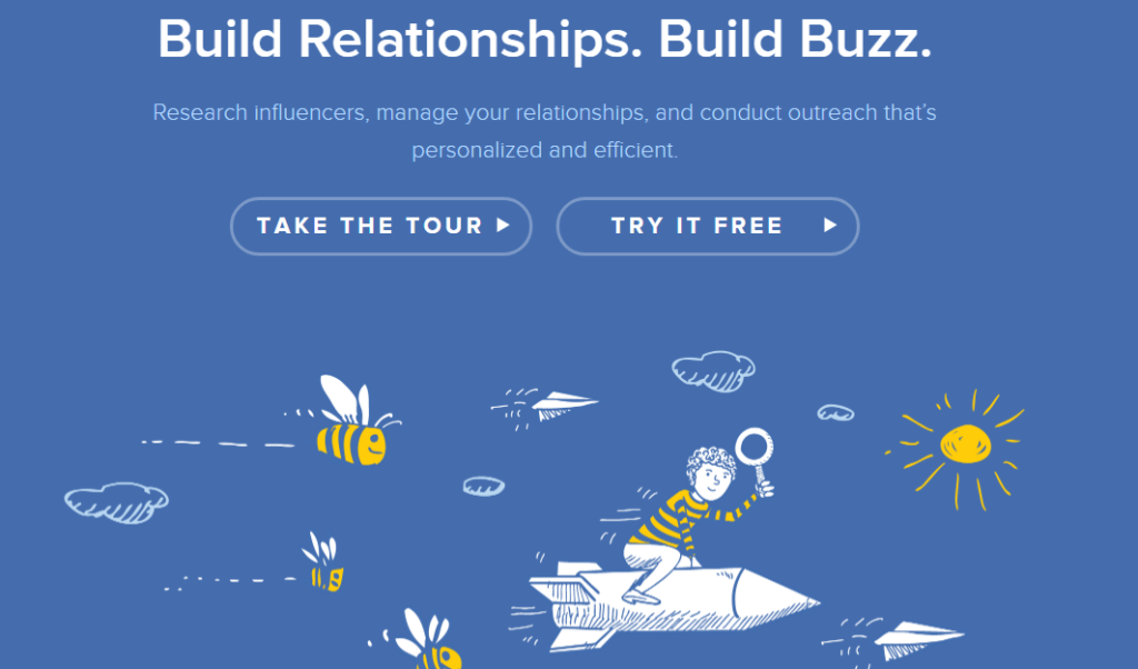 Página de inicio de Buzzstream